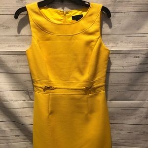 Tahari Arthur Levine shift dress 4 yellow